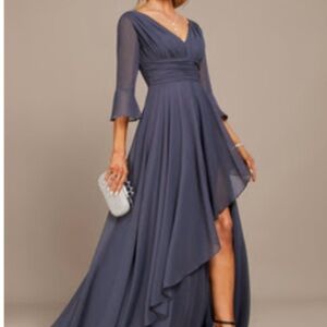 JJs House Elegant Gray Maxi Dress